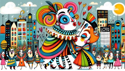 Fototapeta premium Día del orgullo gay, gay, orgullo, bandera, arcoiris, unicornio, llama, dibujos animados, decoraciones, alegre, empapelar, pintada, el amor es el amor, homosexual, lesbiana, pareja, comunidad, lgbt