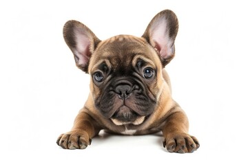 French Bulldog Puppy with Folded Ears: A French Bulldog puppy with its adorable folded ears perked up, giving off an endearing and attentive look.