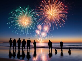fireworks on the beach