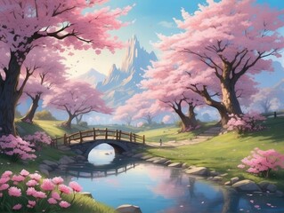 japanese garden in spring