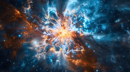 abstract blue background. explosion star. 