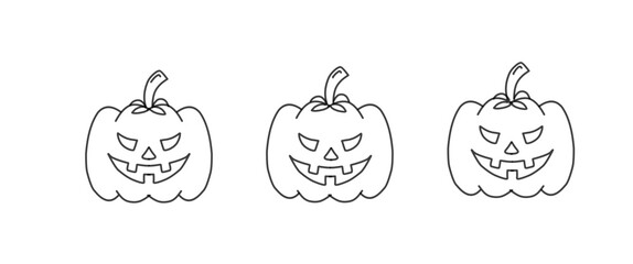 Helloween icon with line art. Helloween celebration symbol. Hellowen icon for background.	