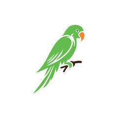 parrot silhouette vector, parrot logo, parrot icon, parrot clipart illustration on white background