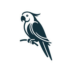 parrot silhouette vector, parrot logo, parrot icon, parrot clipart illustration on white background