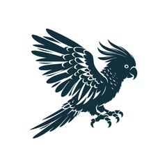 parrot silhouette vector, parrot logo, parrot icon, parrot clipart illustration on white background