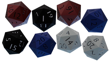 Set of d20 dice