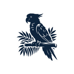parrot silhouette vector, parrot logo, parrot icon, parrot clipart illustration on white background