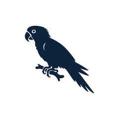 parrot silhouette vector, parrot logo, parrot icon, parrot clipart illustration on white background