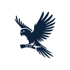 parrot silhouette vector, parrot logo, parrot icon, parrot clipart illustration on white background