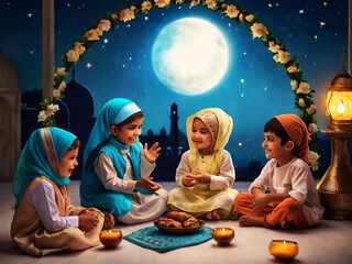 Eid al-Adha and The Mosque's Islamic Architecture and the Gorgeous View. Islamic Mosque, Ramadan, Background.