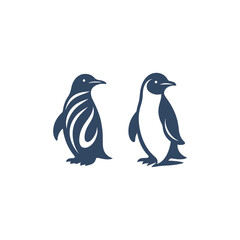 penguin silhouette vector, penguin logo, penguin icon, penguin clipart illustration on white background