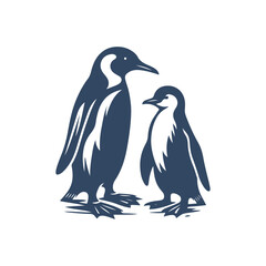 Naklejka premium penguin silhouette vector, penguin logo, penguin icon, penguin clipart illustration on white background