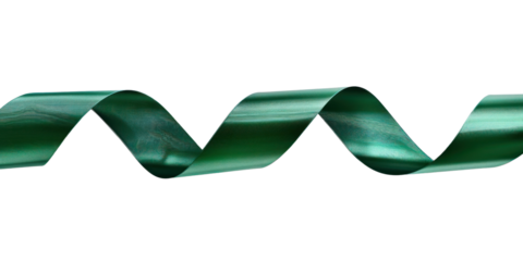 Green color ribbon isolate on transparent png. Holiday Edition, Ribbon.