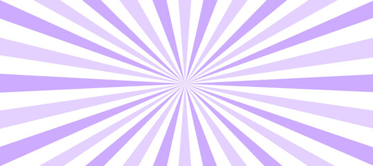 Violet and white sunburst background with rays