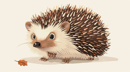Obraz premium I imagined an image of a cute cartoon hedgehog on a white background, depicted in 3D style The hedgehog is small and funny, with spines and needles, making it a charming avatar for nature and wildlife