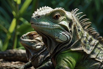 Obraz premium iguana and baby 