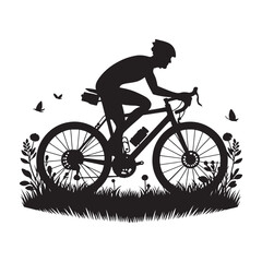 Black bicycle silhouette vector illustrator with white background 