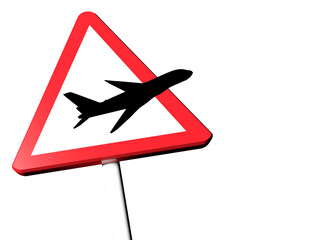 airplane sign on a white background