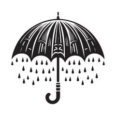 Black umbrella silhouette vector illustrator with white background