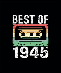 Best Of 1945 Cassette Tape Retro Vintage T-Shirt
