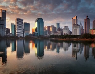 Fototapeta premium city, night, skyline, cityscape, traffic, downtown, building, urban, light, highway, road, street, sunset, business, architecture, dusk, sky, view, car, skyscraper, china, lights, evening, seattle, sk