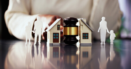 Divorce Attorney Presenting Case in Courtroom with Judge