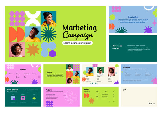 Colorful Marketing Presentation Template With Generative AI
