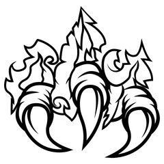 tiger claw mascot logo line art