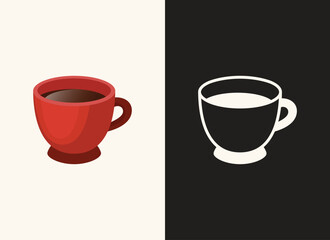Tea Cup Illustration Clip Art Set, Delicious Drink Template. Tea Cup Drink Illustration Clip Art