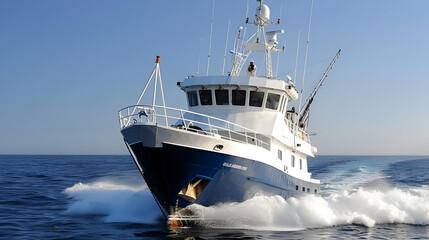 Naklejka premium Deep Sea Fishing from a State-of-the-Art Vessel