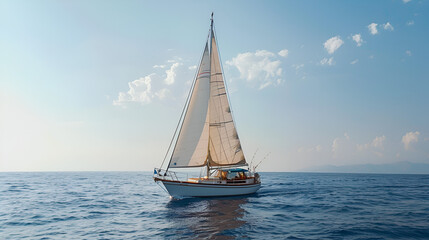 Obraz premium Deep Sea Fishing from an Elegant Sailing Yacht