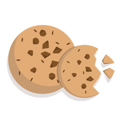 Chocolate Cake Concept. Vector Cartoon Icon Illustration, Food and drink vector icon illustration, sweet food, sweet dry chocolate bread, Isolated Premium Vector Food Snack Icon Concept.