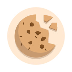 Chocolate Cake Concept. Vector Cartoon Icon Illustration, Food and drink vector icon illustration, sweet food, sweet dry chocolate bread, Isolated Premium Vector Food Snack Icon Concept.