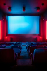 Fototapeta premium Empty Movie Theater Seats Before a Film Screening