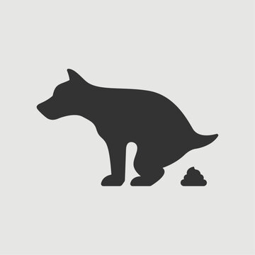 recommend clip art: Vector Simple Isolated Dog Pooping Icon
