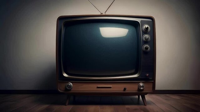Vintage TV with static effect