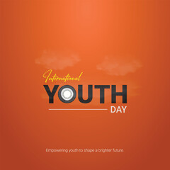 Fototapeta premium International Youth Day creative ads Design. Youth Day icon isolated on Template for background. Youth Day ads Poster, vector, illustration, August 12. Important day