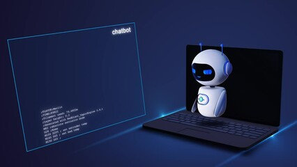 Chatbot data analysis Ai Artificial Intelligence technology online customer service. Digital robot application, OpenAI generate. Virtual assistant internet. Electronic mind. deep machine learning 4K