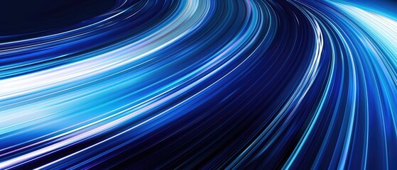 Abstract blue light trails creating a dynamic and futuristic motion effect, symbolizing speed, technology, and innovation.