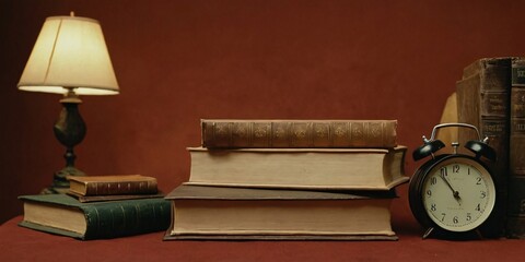 Naklejka premium Opening a Book to Iconic Literary Scenes, Our Creative Banner on World Literature Captures the Main Concept. Solid Color Background with Ample Copy Space for Text. 