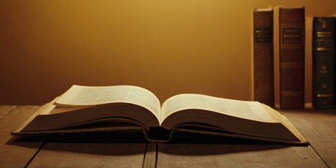 Opening a Book to Iconic Literary Scenes, Our Creative Banner on World Literature Captures the Main Concept. Solid Color Background with Ample Copy Space for Text.
