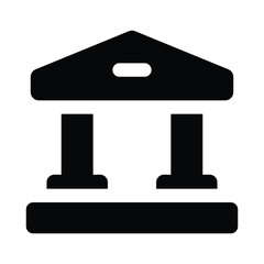 Simple Museum glyph icon. The icon can be used for websites, print templates, presentation templates, illustrations, etc