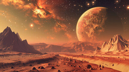 Mars planet landscape astronomy outdoors. 