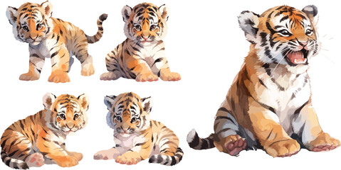 baby tiger clipart vector for graphic resources 