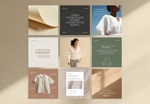 Fashion Brand Social Media Post Template With Generative AI