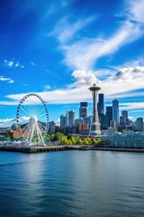 Seattle skyline with waterfront view