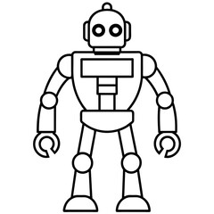 Robotic vector silhouette illustration on white background