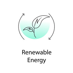 Renewable Energy Icon - Renewable Resources, Clean Energy Solutions, and Environmental Conservation Vector Graphic.