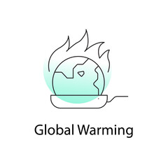 Global Warming Icon - Climate Crisis, Greenhouse Effect, and Warming Planet Vector Graphic.