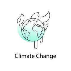 Climate Change Icon - Environmental Impact, Carbon Footprint, and Climate Challenge Vector Graphic.
